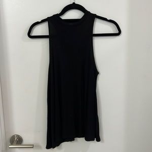 High neck black tank, size small